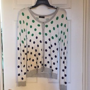 White cardigan with polka dots. Like new